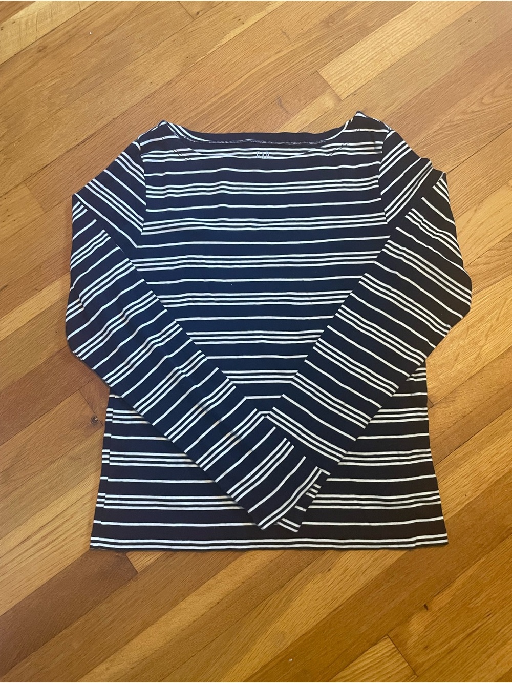 GAP “Favorite Tee” Navy and White Striped Long Sleeve Tee